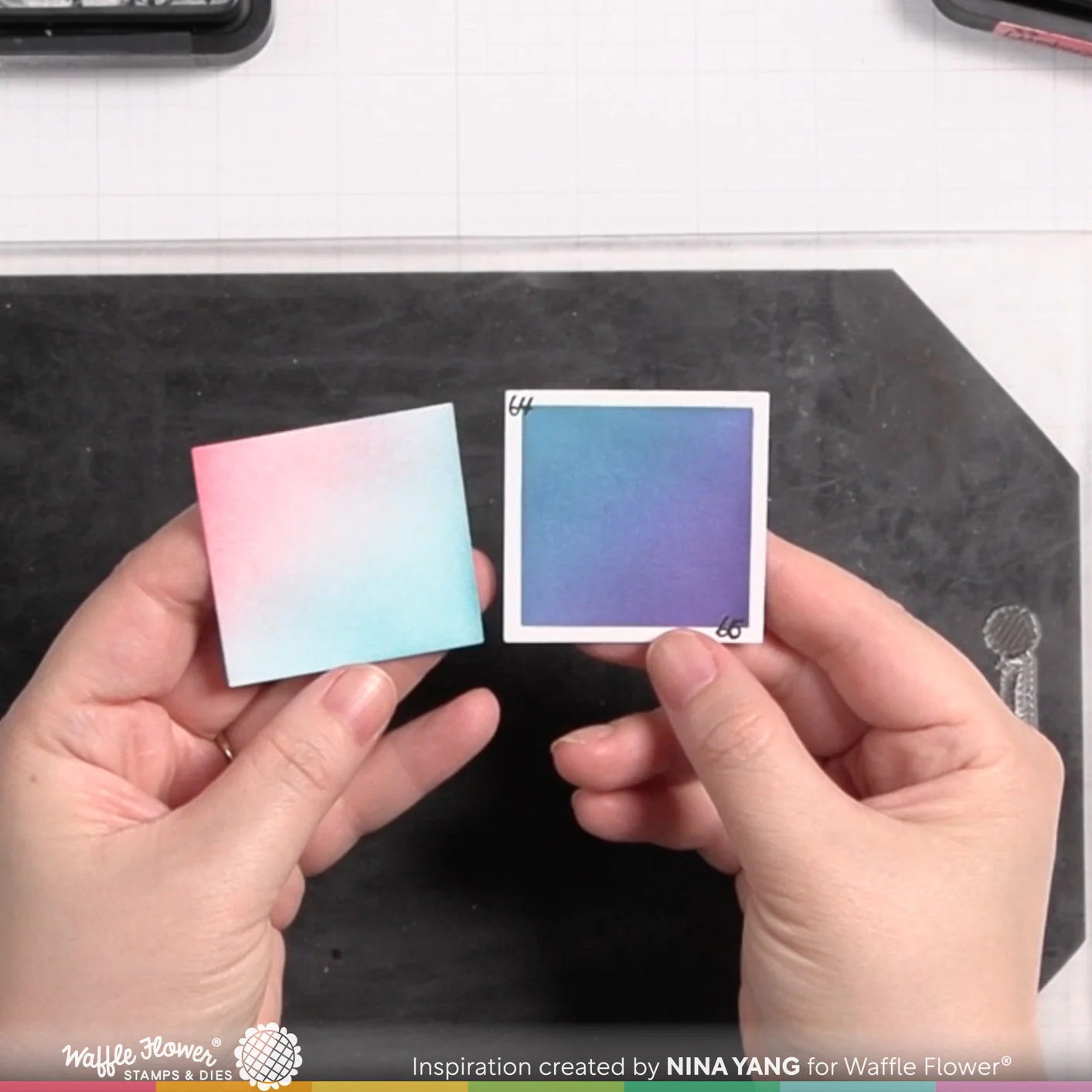 Waffle Flower - Ink Swatch 2x2 Stencil