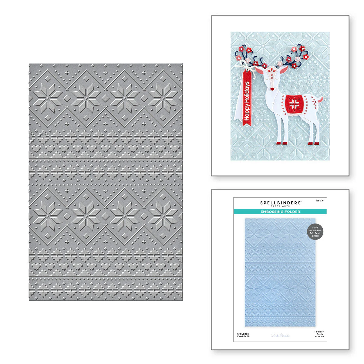 Spellbinders - Embossing Folder - Ski Lodge
