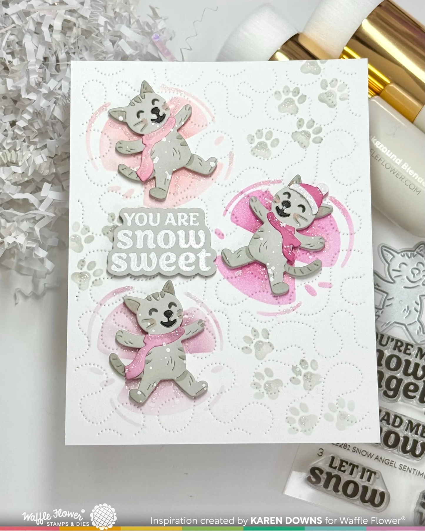 Waffle Flower - Snow Angel Cat Duo Die-n-stencil Bundle