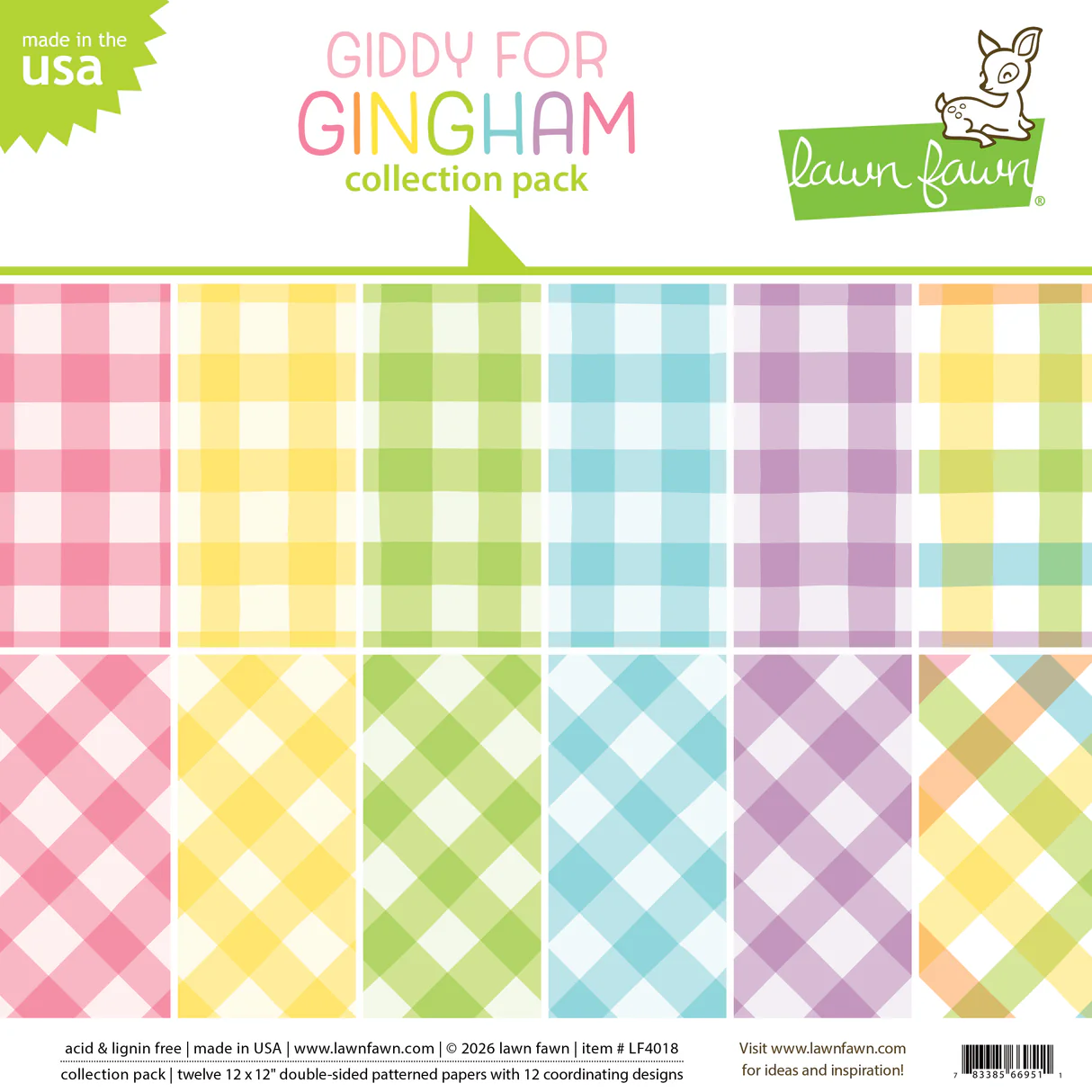 Lawn Fawn - Giddy For Gingham - 12x12 Petite Paper Pack