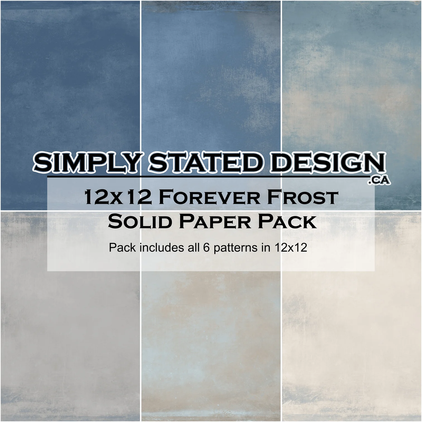 Simply Stated - Forever Frost- 12x12 Solid Paper Pack