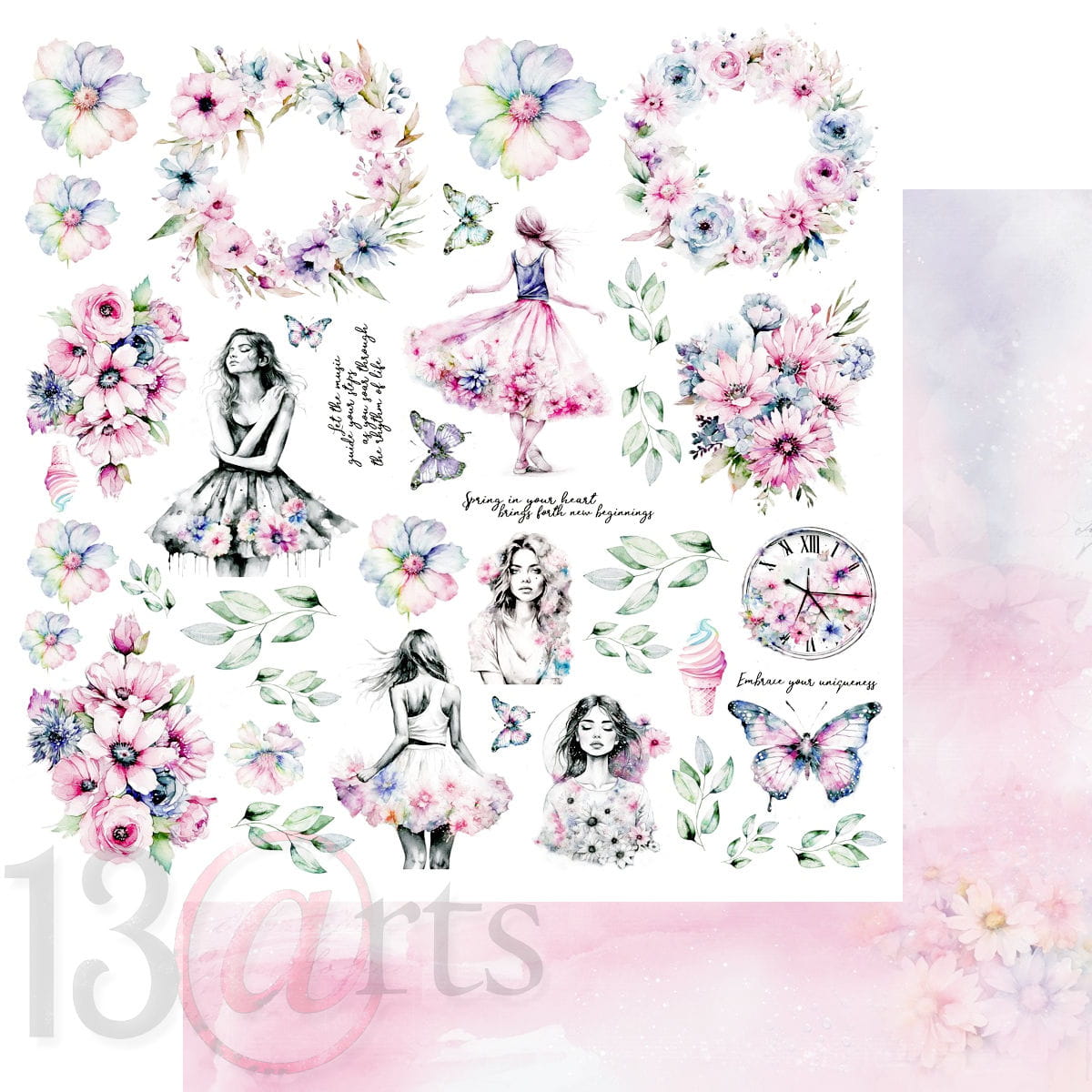 13Arts - Flow With Colors - 12x12 Paper Pack