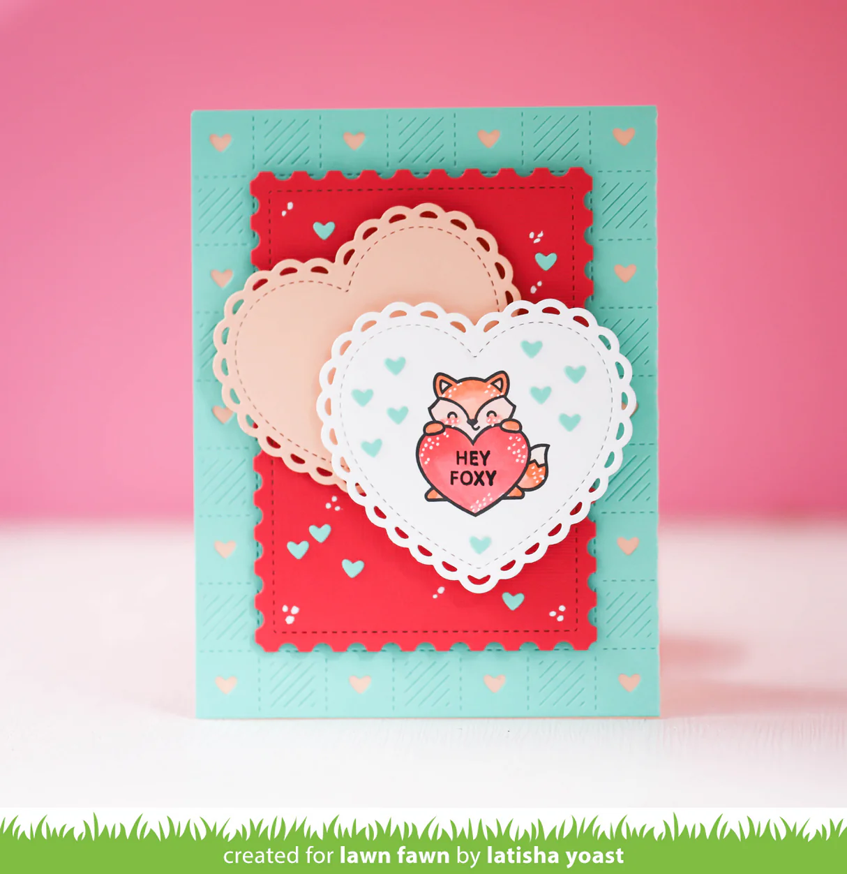 Lawn Fawn - Checkered Hearts Backdrop: Portrait Die