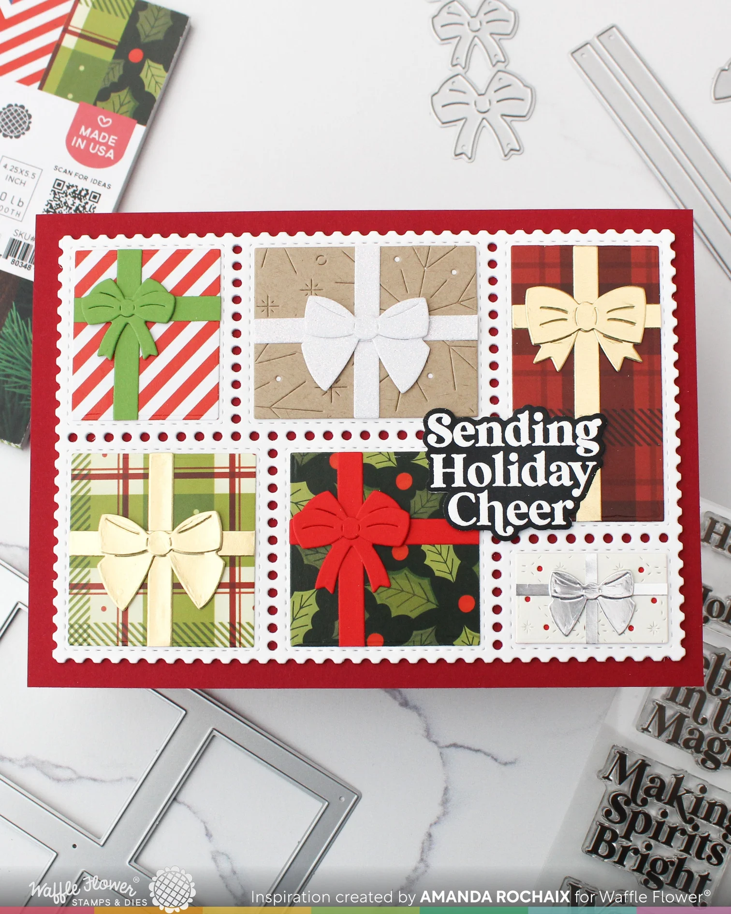 Waffle Flower - Postage Collage - Gifts Die
