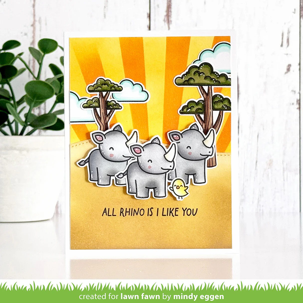 Lawn Fawn - Rhino-mite! Stamp, Die & Stencil Bundle