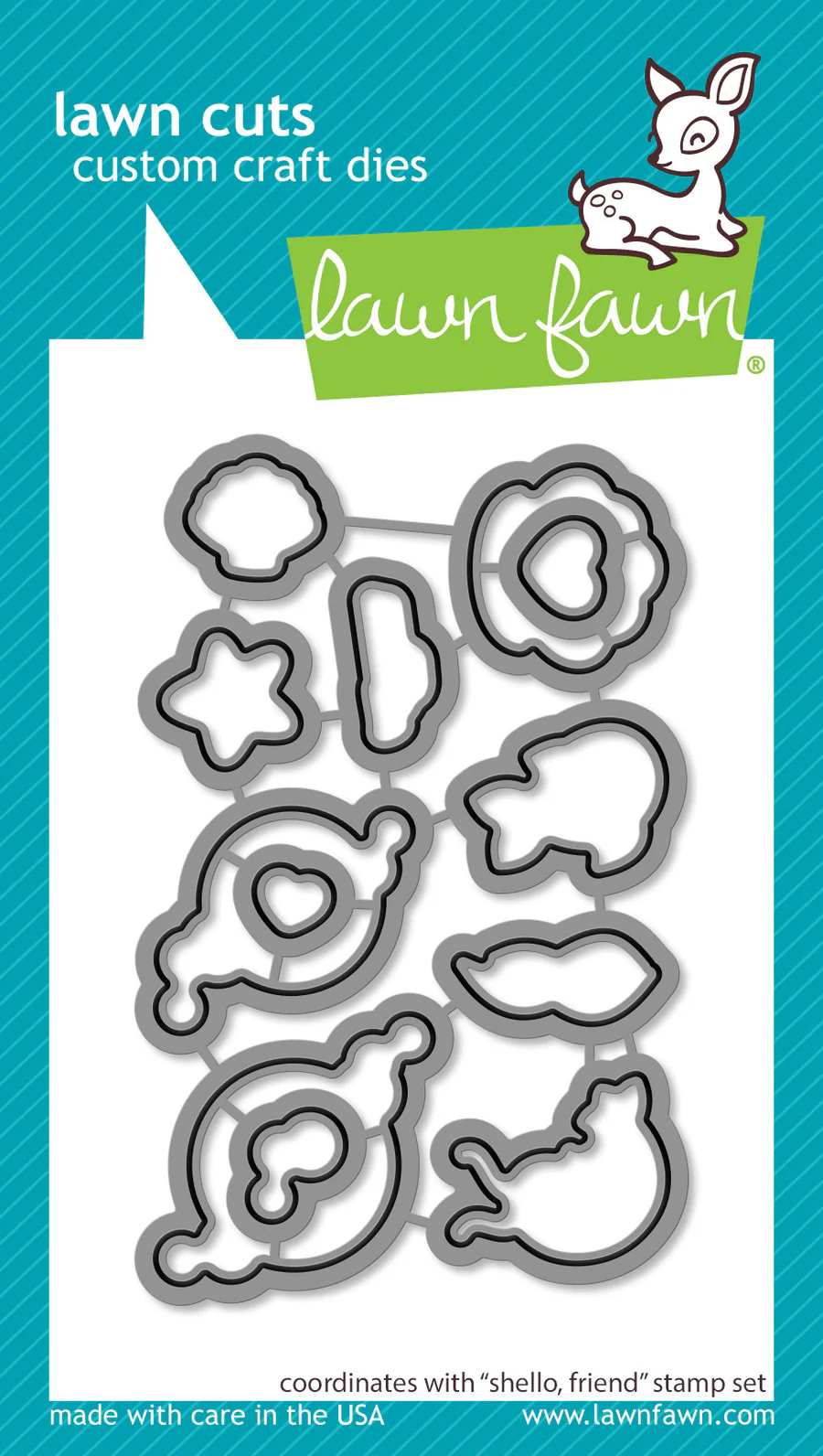 Lawn Fawn - Shello, Friend Stamp, Die & Stencil Bundle