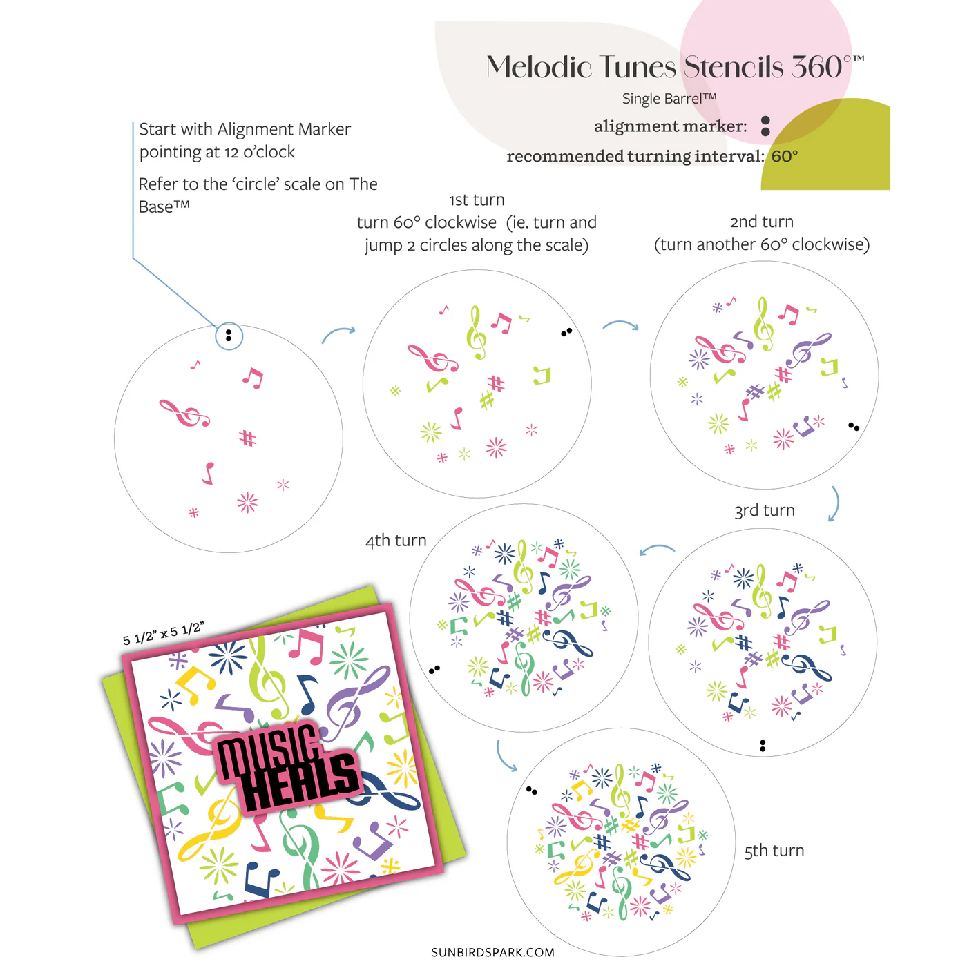 Sunbird Spark - Stencils 360 - Melodic Tunes Stencil