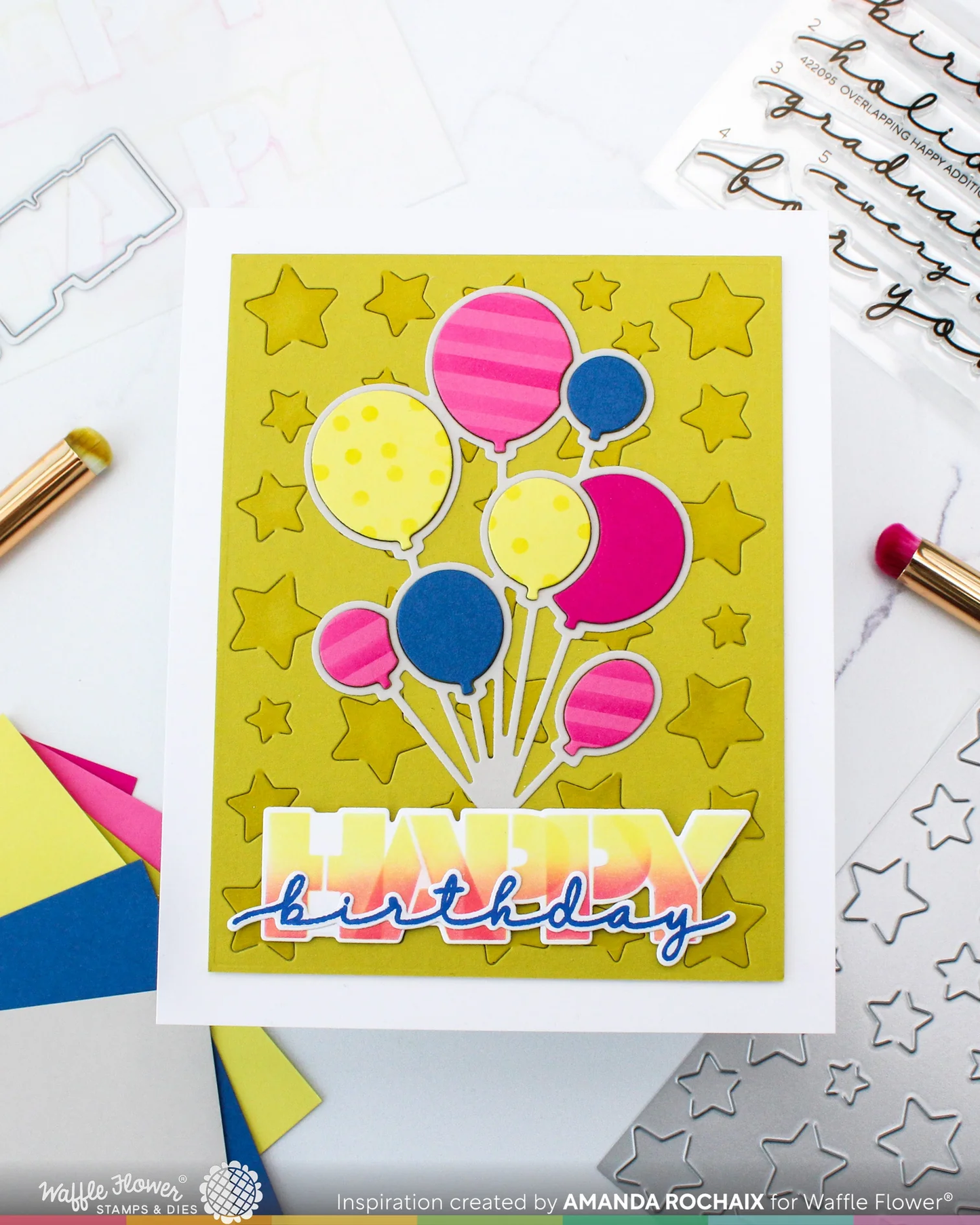 Waffle Flower - Overlapping Happy Die-n-stencil Bundle