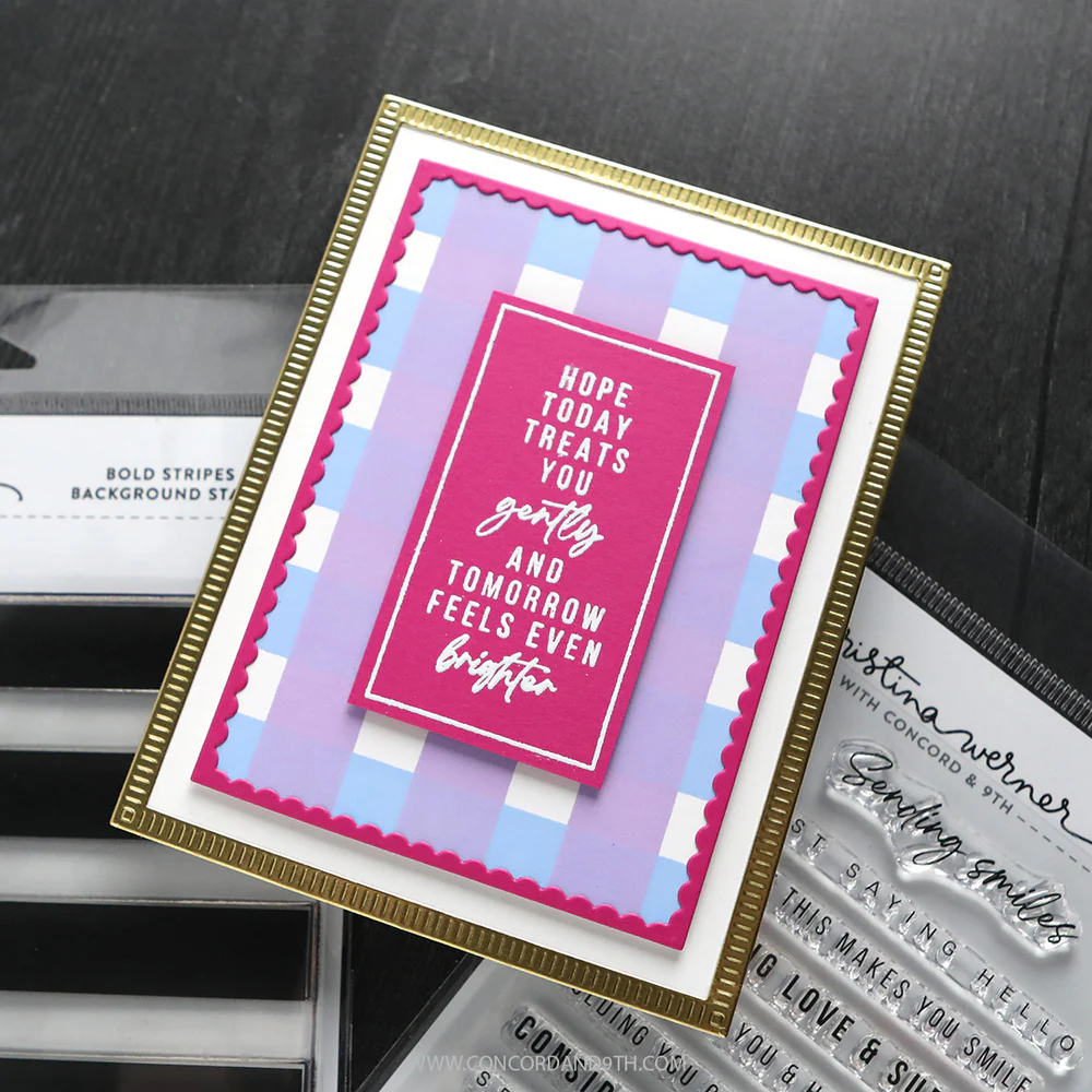 Concord & 9th - Bold Stripes Background Stamp by Kristina Werner