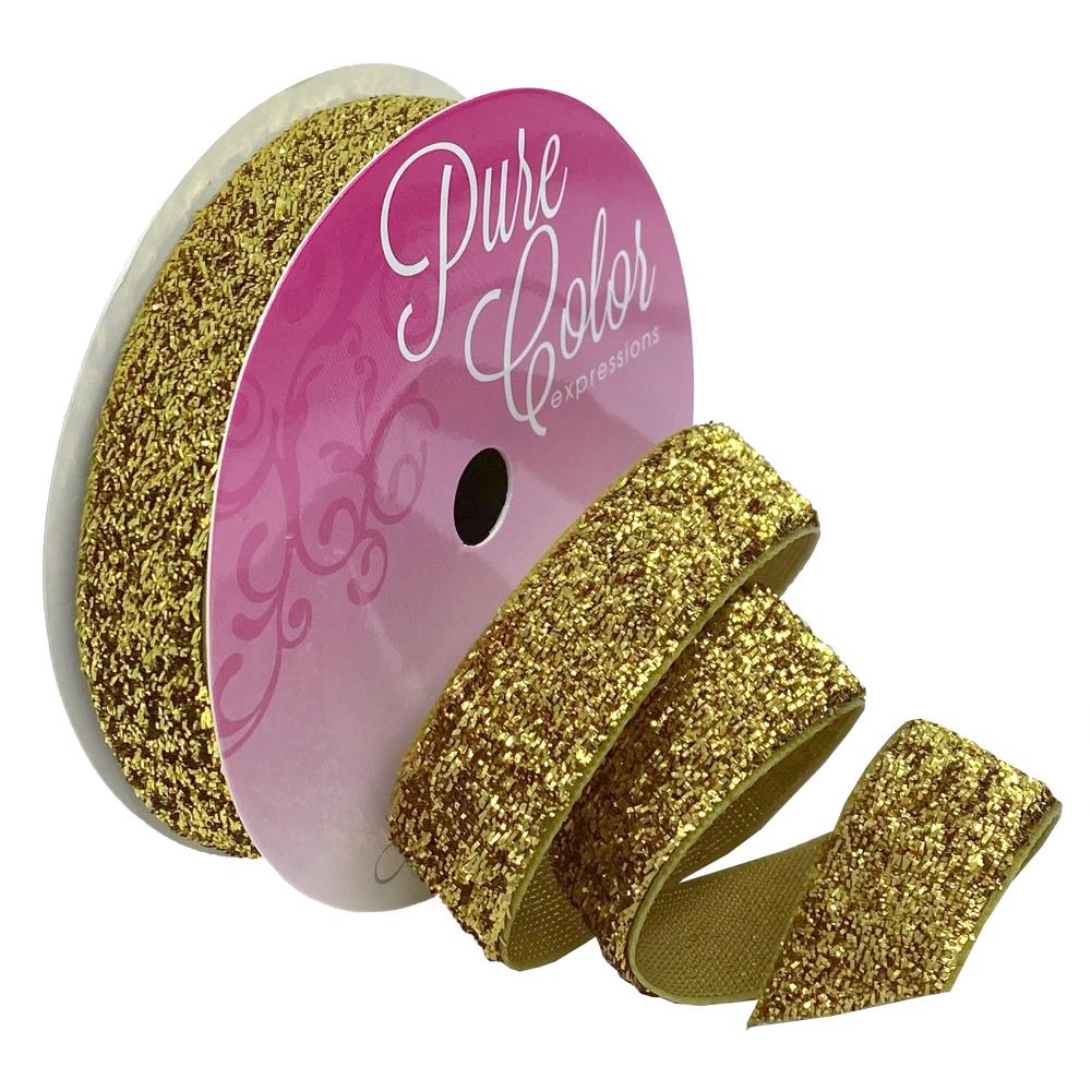 Morex - Velvet Glitter Ribbon - Gold