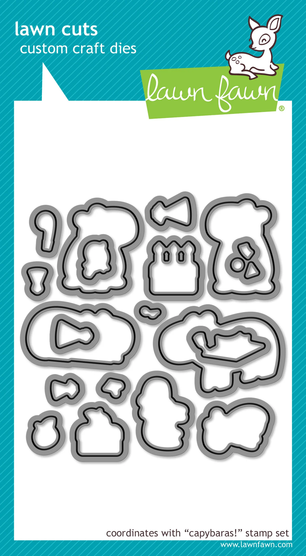 Lawn Fawn - Capybaras! Stamp, Die & Stencil Bundle