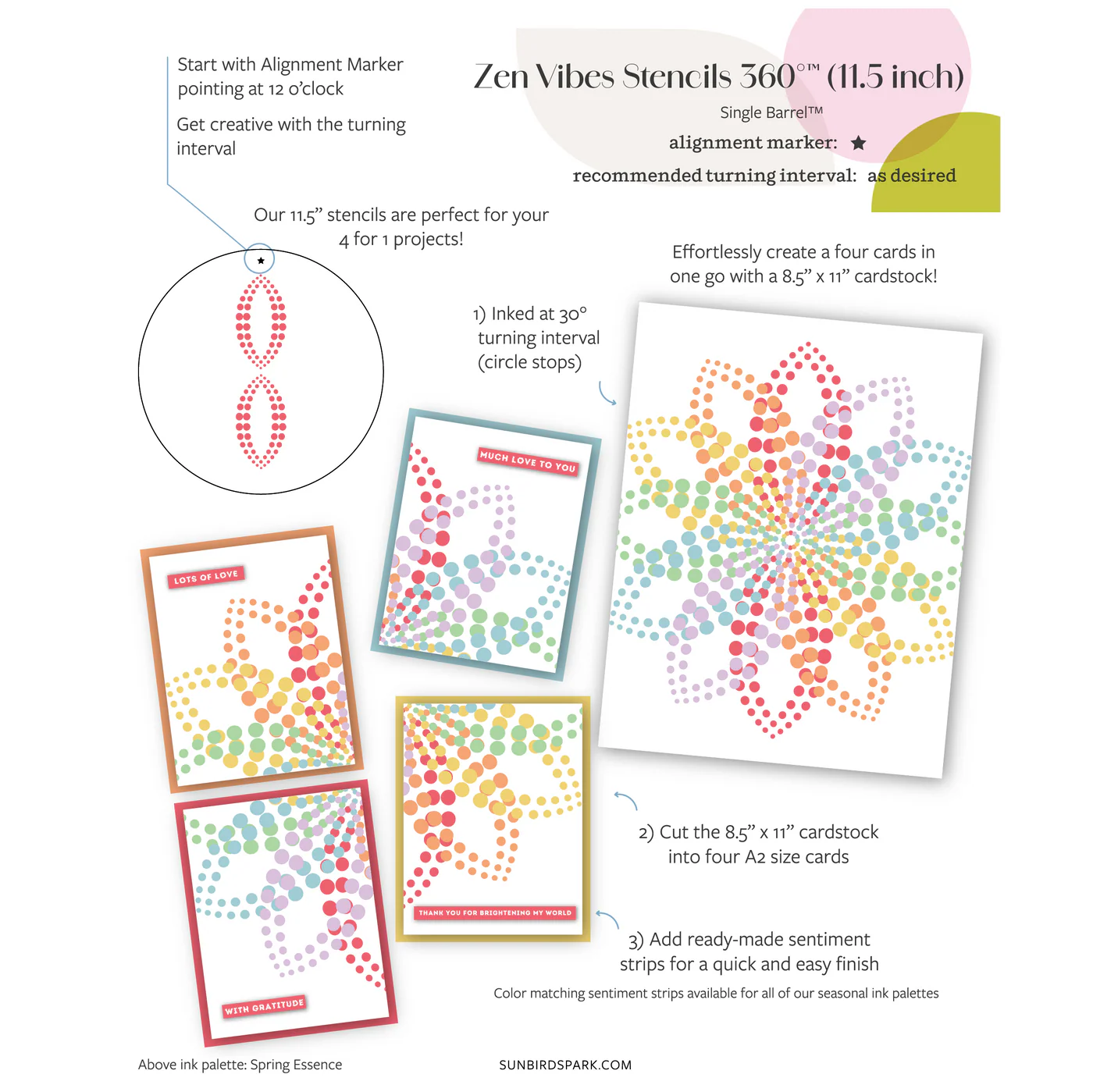Sunbird Spark - Stencils 360 - Zen Vibes Stencil