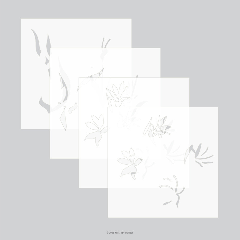 Concord & 9th - Long Line Lilies Stamp, Die & Stencil Bundle by Kristina Werner