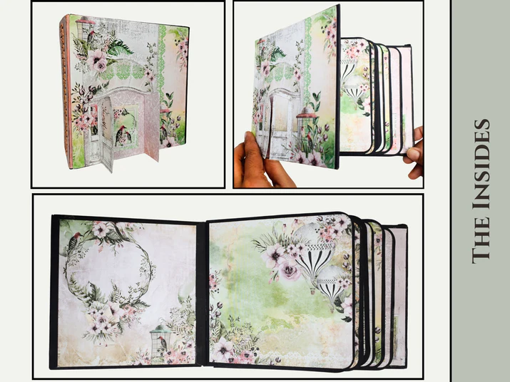 CrafTreat - Blank Precut Album Base - Basic 6x6: Black & Kraft