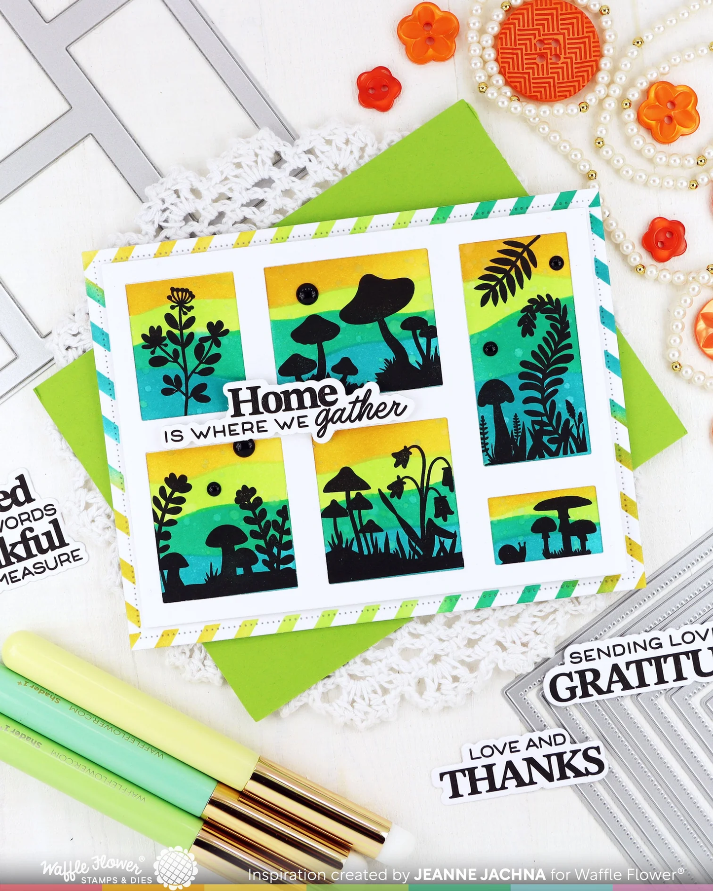 Waffle Flower - Postage Collage - Autumn Sunset Stamp Set