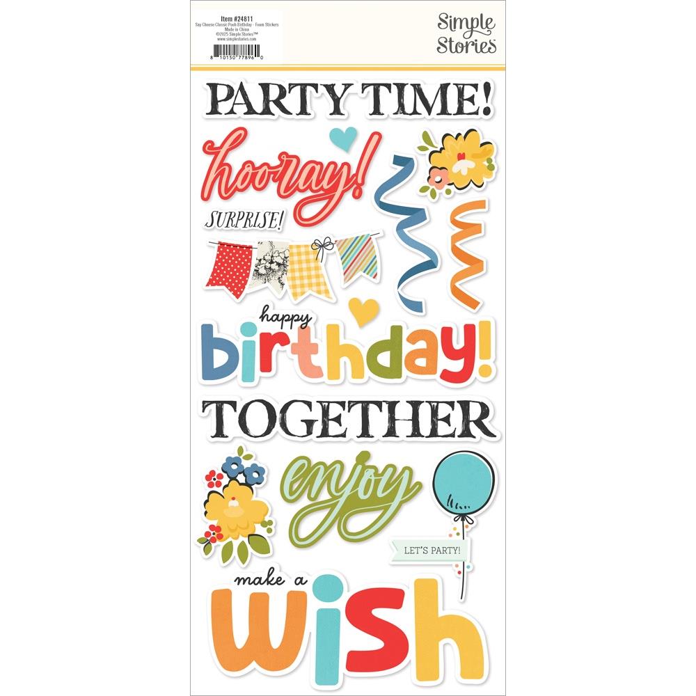 Simple Stories - Say Cheese Classic Pooh Birthday - Foam Stickers
