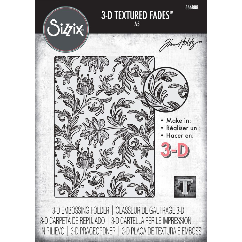 Sizzix - 3D Texture Fades Embossing Folder - A5: Botanical Large