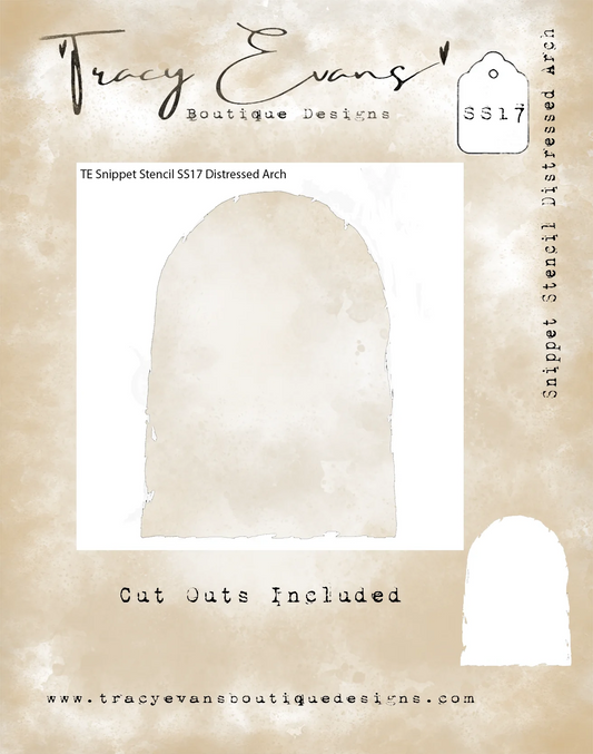 Tracy Evans - Snippet Stencil - Distressed Arch