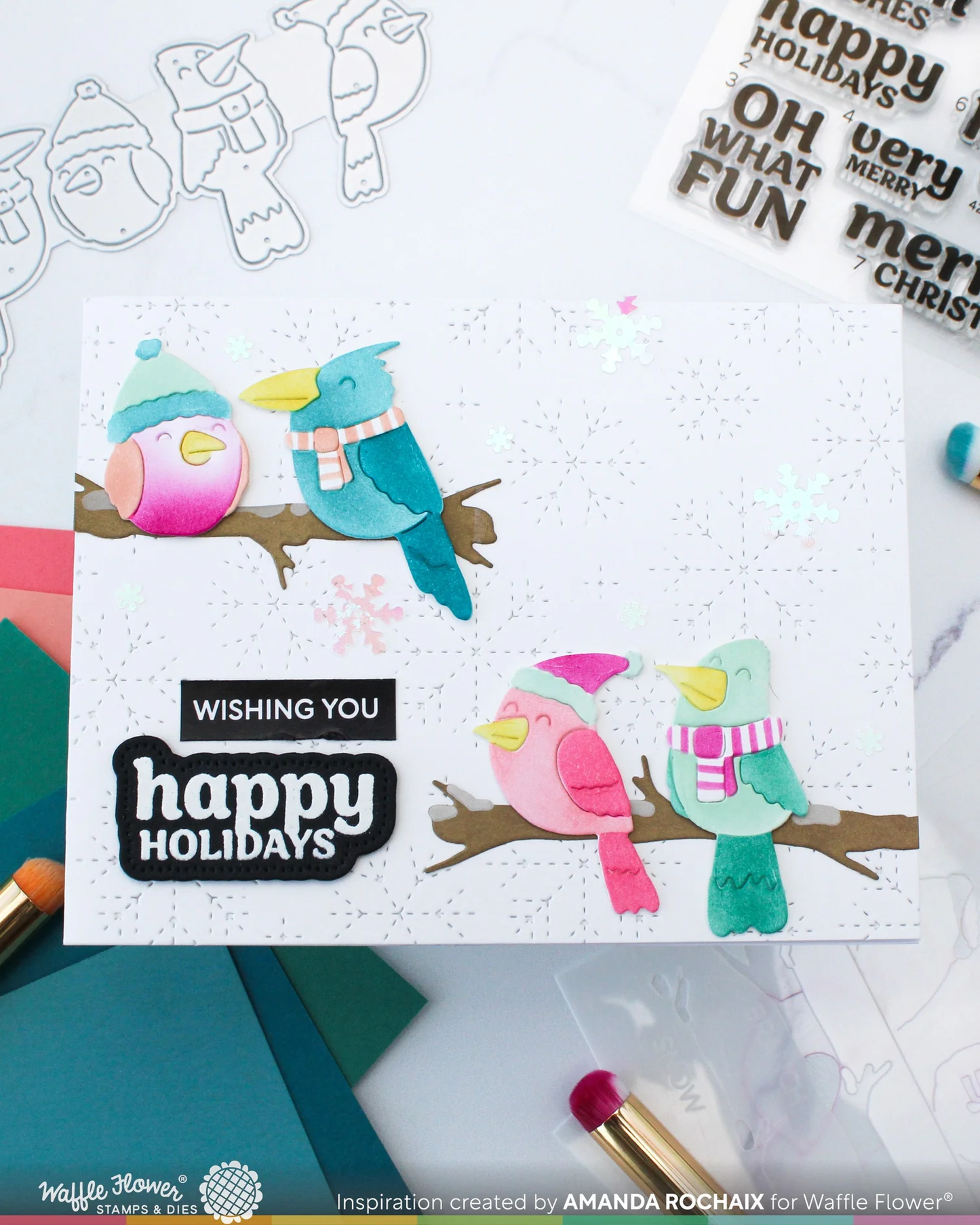 Waffle Flower - Warm Wishes Stamp & Die Bundle
