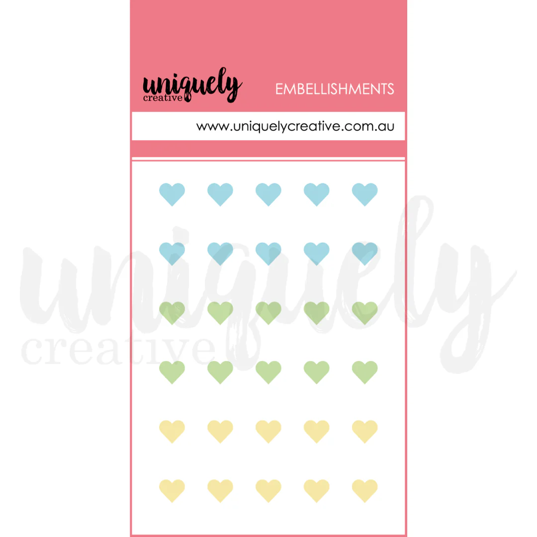 Uniquely Creative - Dew Drop Heart Stickers - Luminous