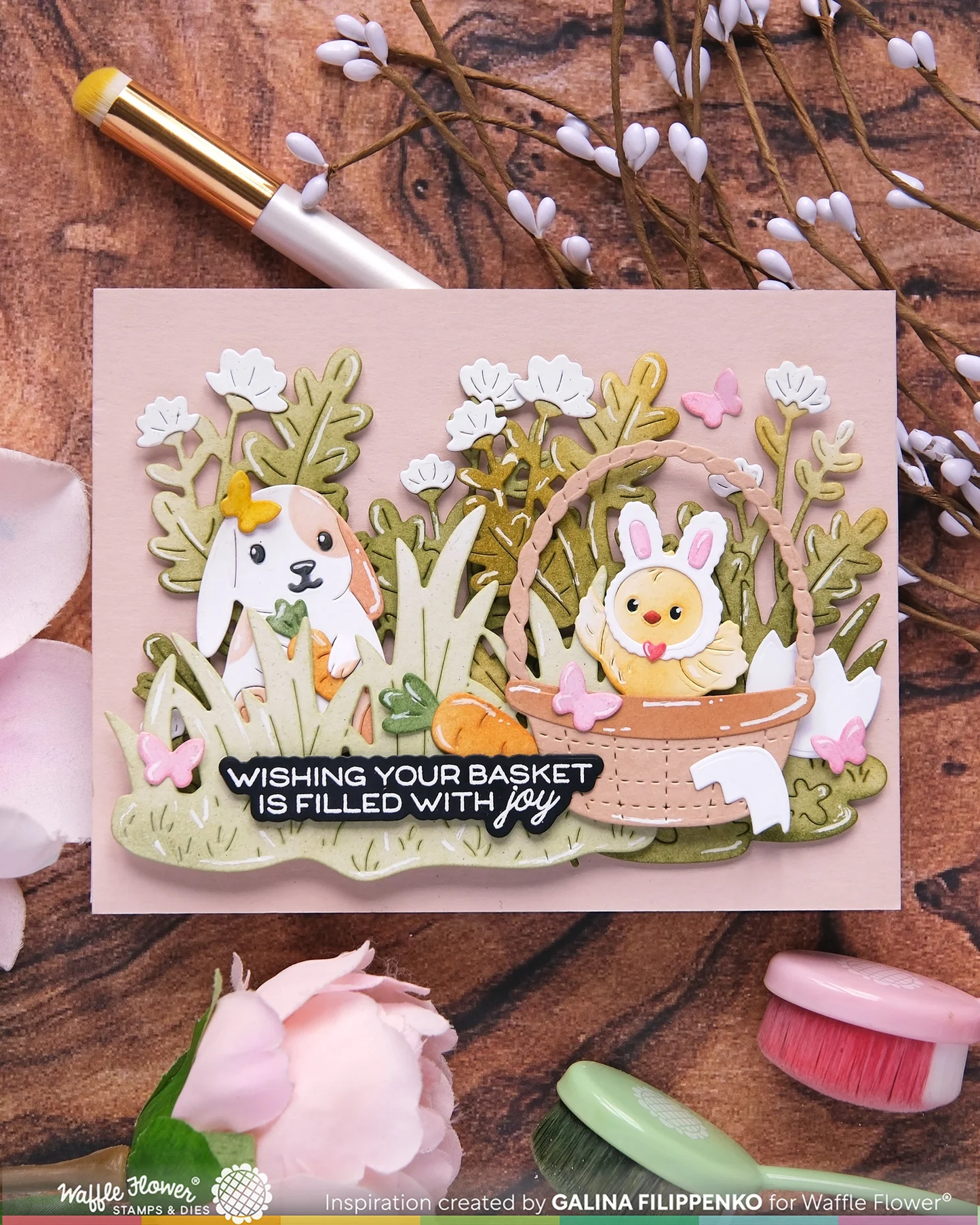Waffle Flower - Basketful of Bunny Duo Die-n-stencil Bundle