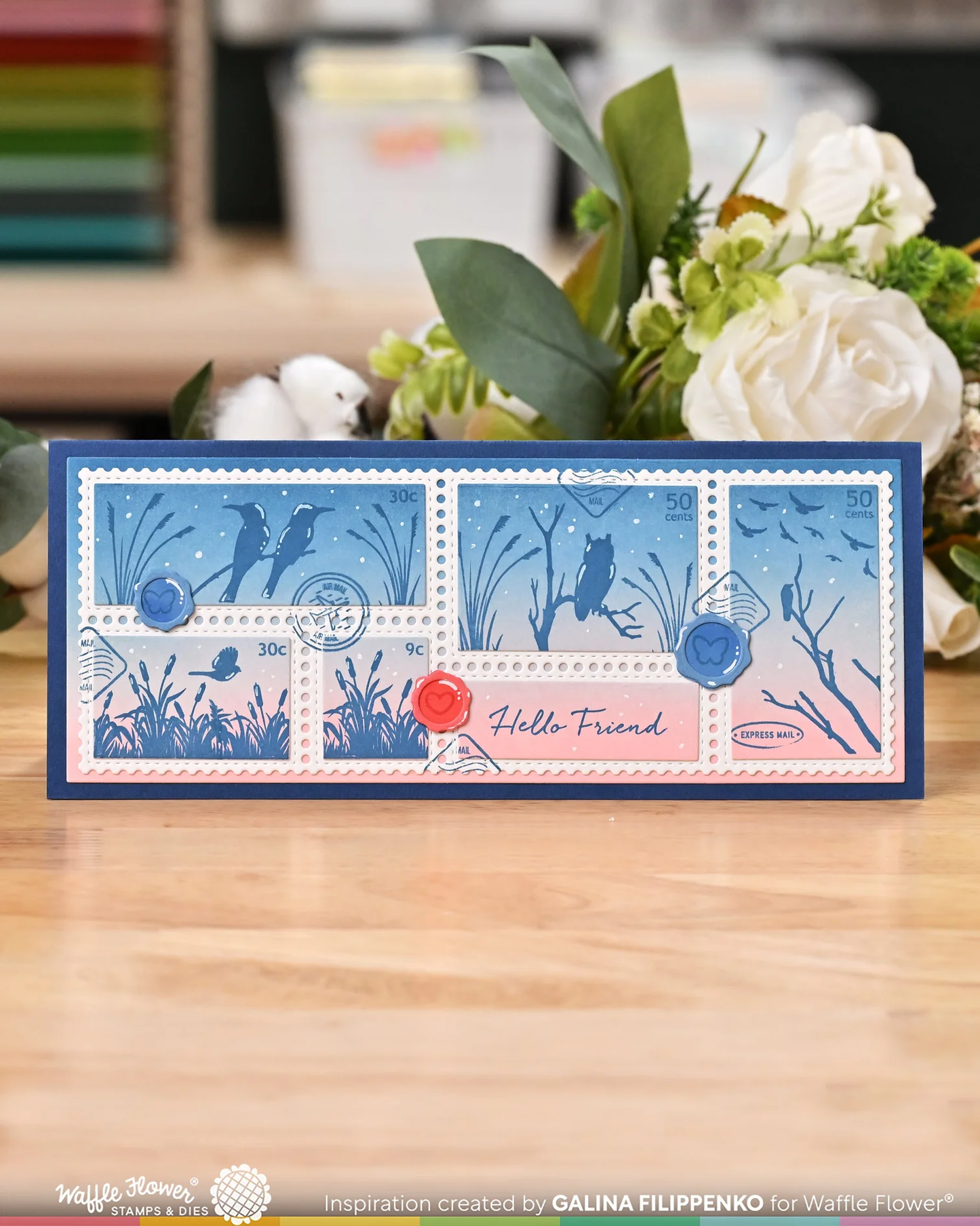 Waffle Flower - Postage Collage - Wild Birds Stamp Set