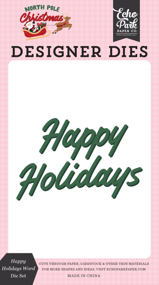 Echo Park - North Pole Christmas - Happy Holidays Word Die Set
