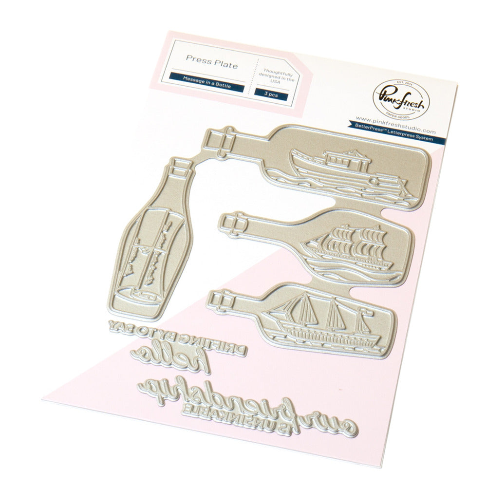 Pinkfresh - Message In a Bottle - BetterPress, Die & Stencil Bundle