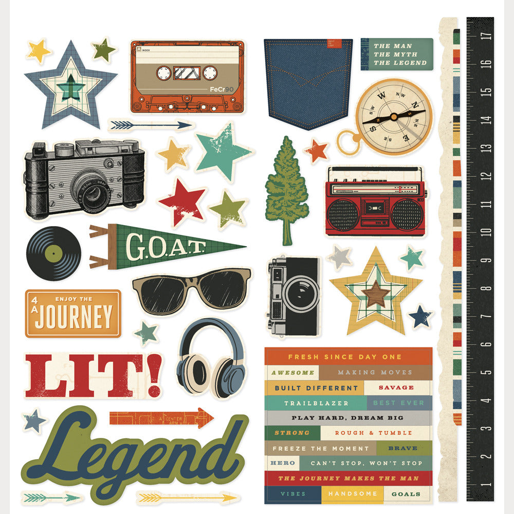 Simple Stories - Rustic Legend - Icon Sticker Sheet