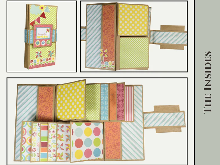 CrafTreat - Blank Precut Album Base - Flag Folio: Black & Kraft