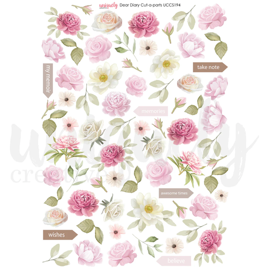 Uniquely Creative - Dear Diary - Cut-a-part Sheet