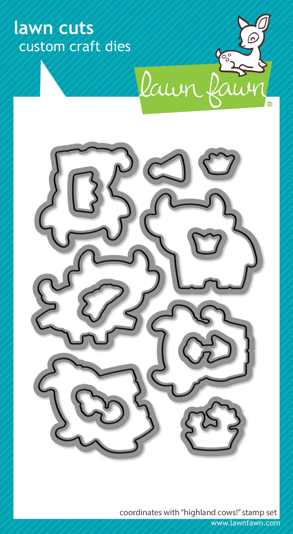 Lawn Fawn - Highland Cows! Stamp, Stencil & Die Bundle