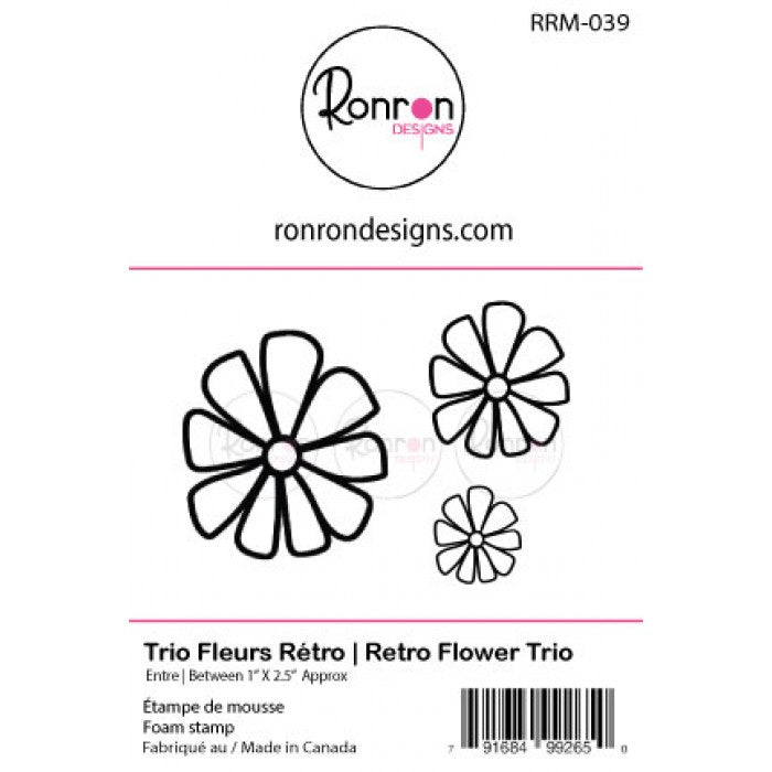 RonRon Designs - Foam Stamp - Retro Flower Trio