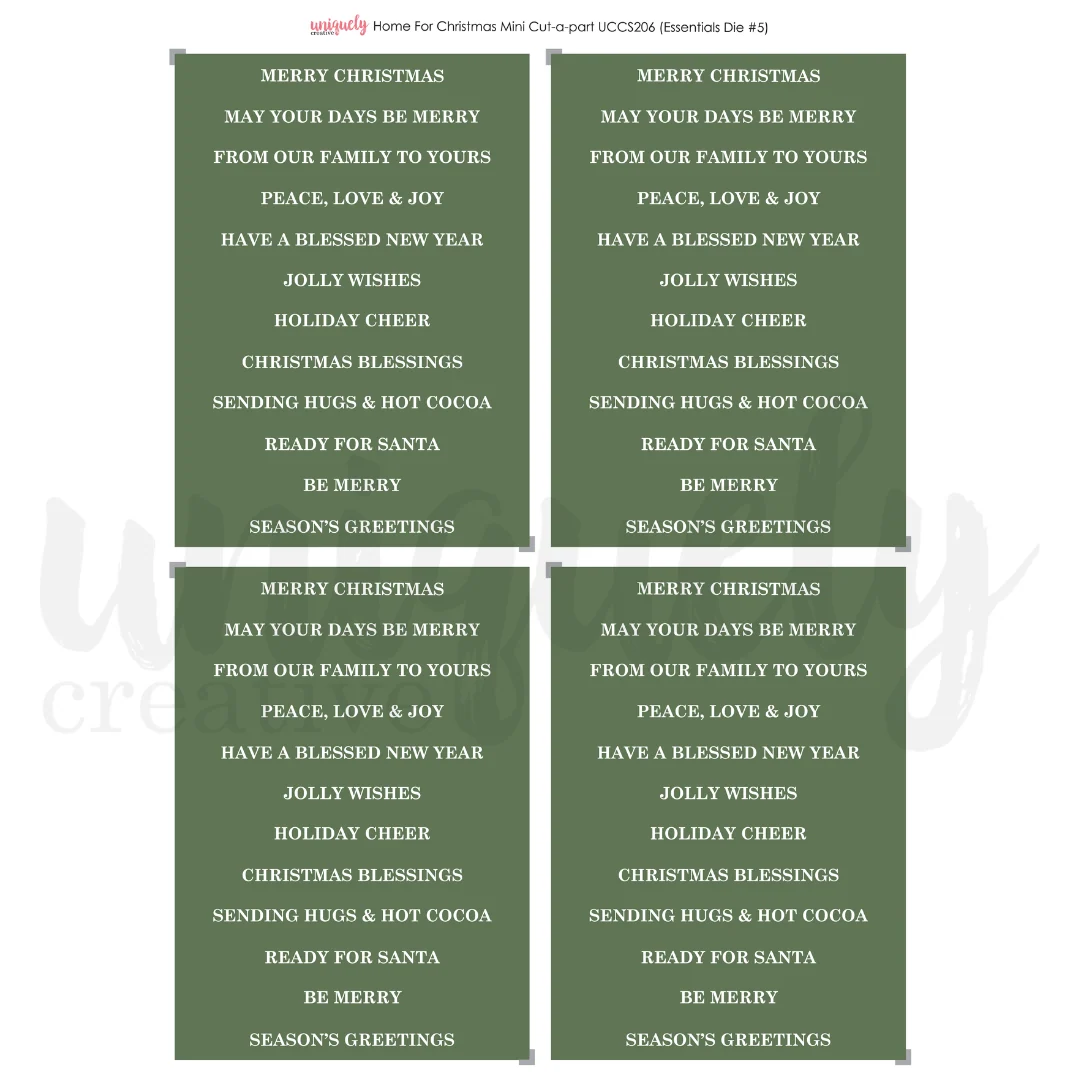 Uniquely Creative - Home for Christmas Mini Cut-A-Part