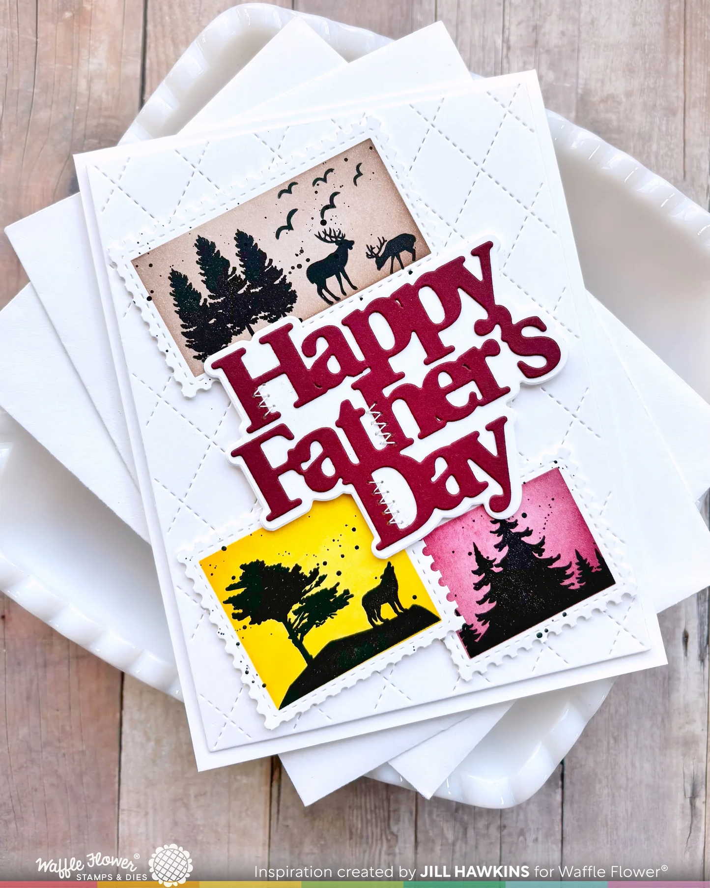 Waffle Flower - Postage Collage - Forest Sunset Stamp Set