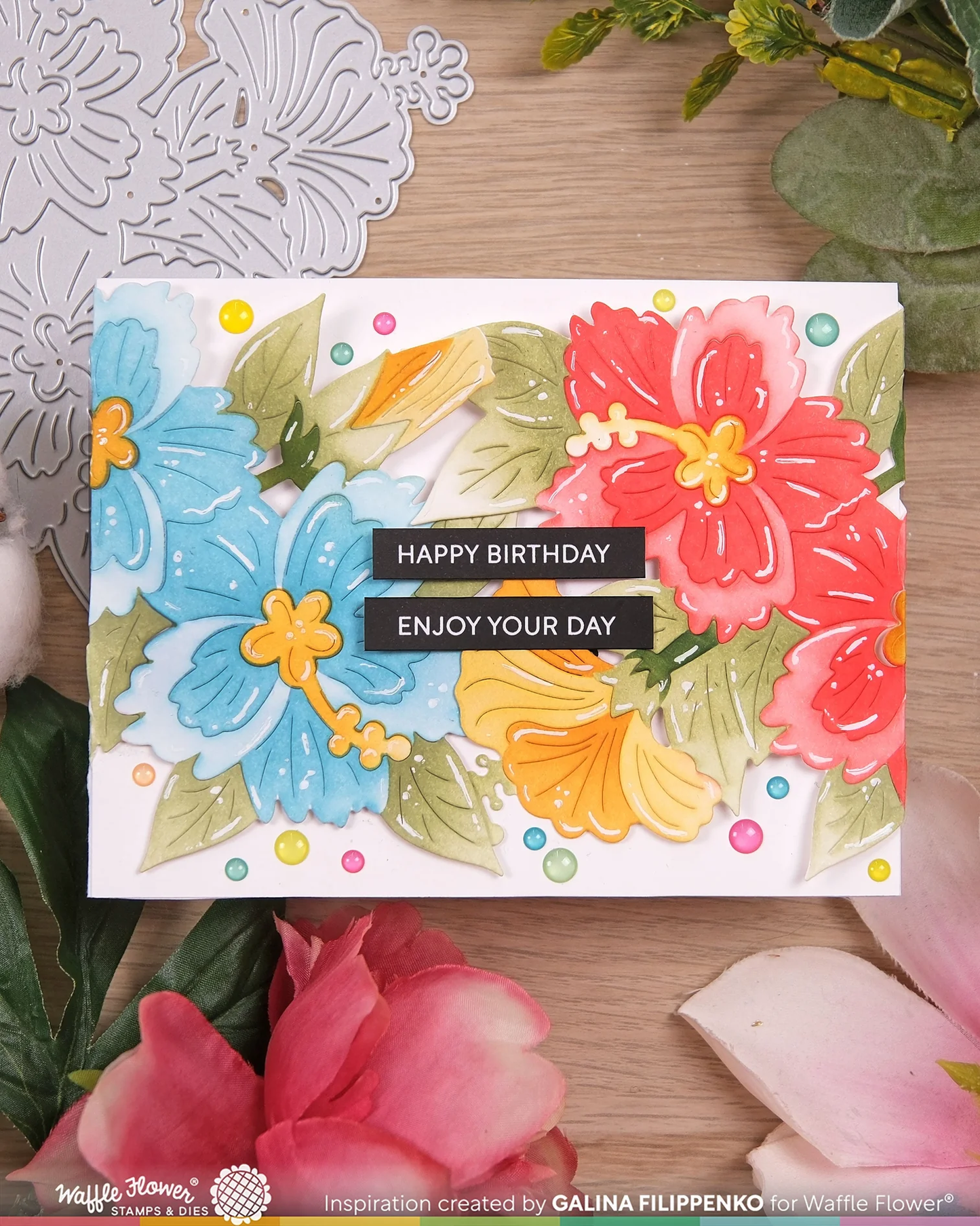 Waffle Flower - Hibiscus Cluster Stencil Set