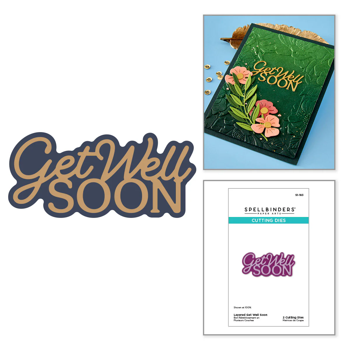Spellbinders - Get Well Soon Die Set