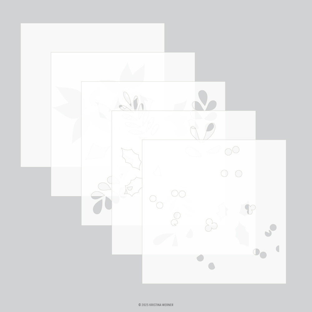 Concord & 9th - Winter Greenery Background Stencil Set by Kristina Werner