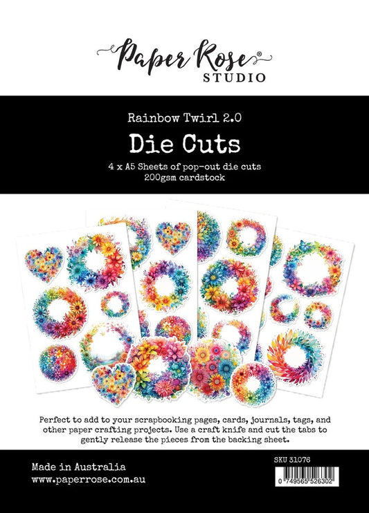 Paper Rose - Rainbow Twirl 2.0 - Die Cuts