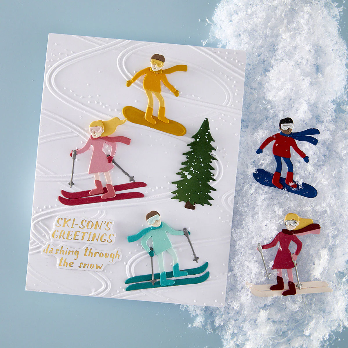 Spellbinders - BetterPress - Ski-son's Greetings Press Plate & Die Bundle by Simon Hurley