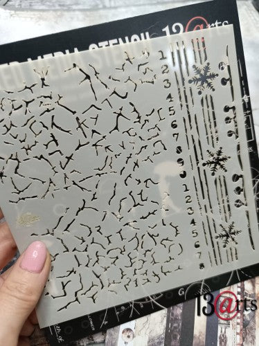 13Arts - Frosty Crackles Stencil