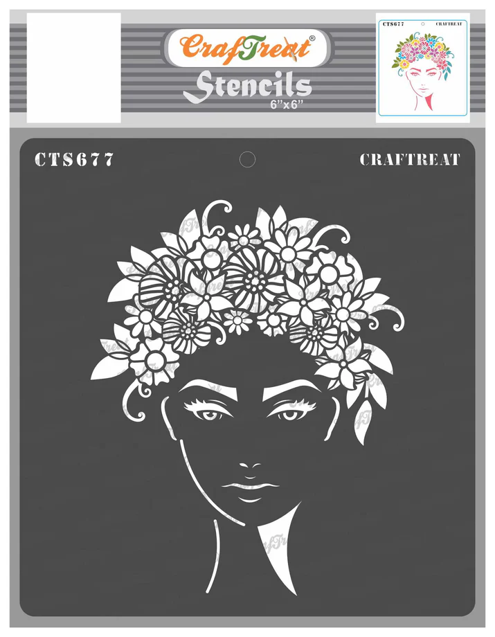 CrafTreat - Flower Girl Stencil