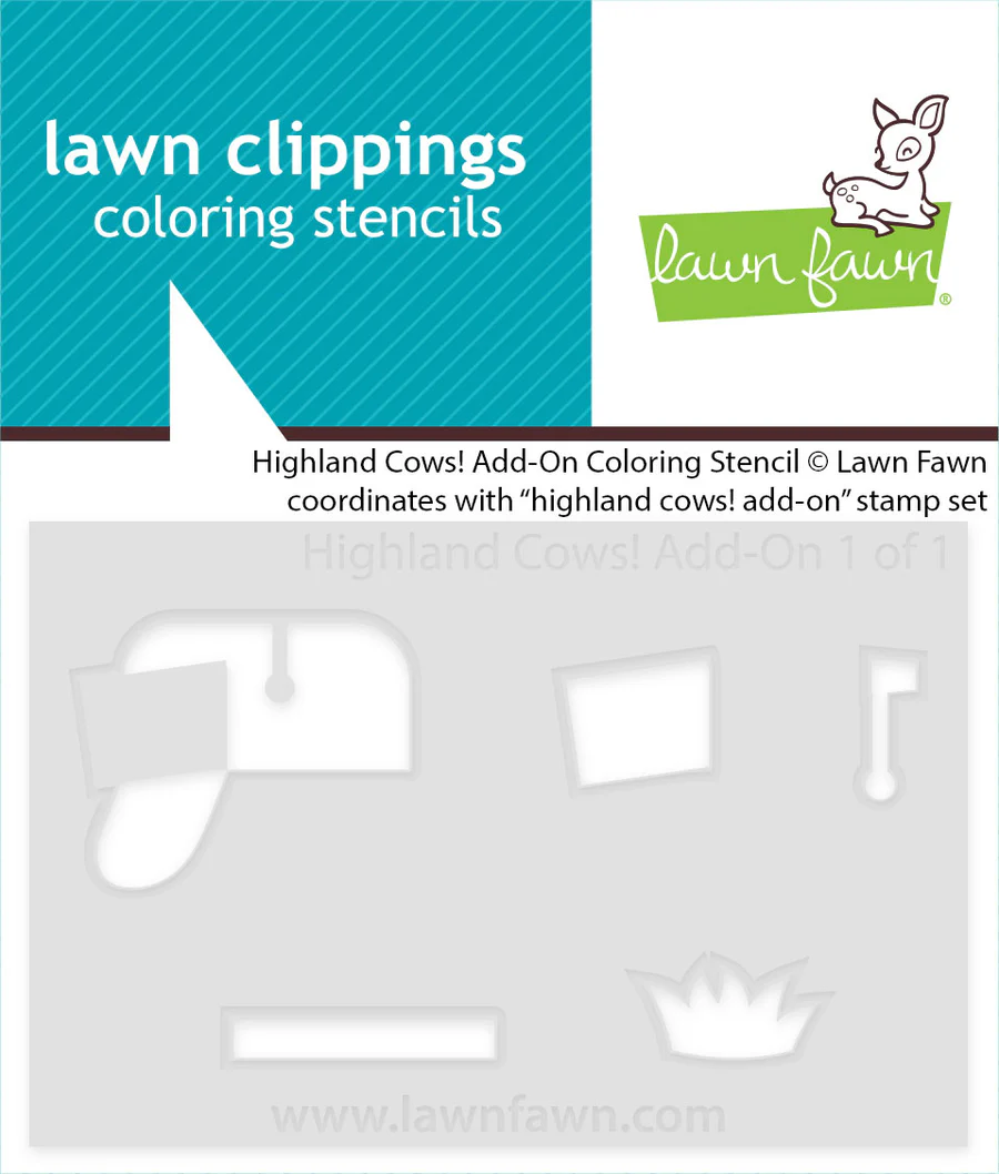 Lawn Fawn - Highland Cows! Add-on Stamp, Stencil & Die Bundle