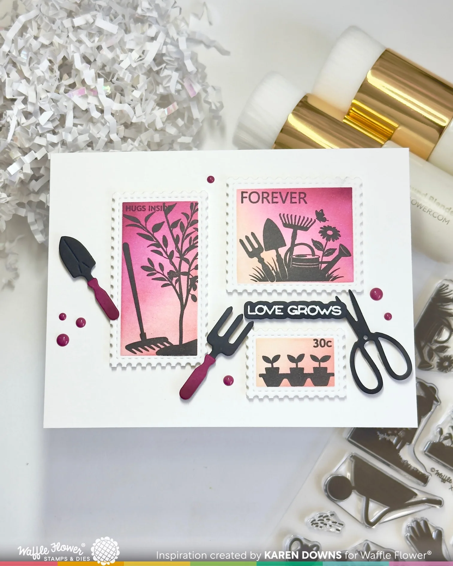 Waffle Flower - Postage Collage - Garden Silhouettes Stamp Set