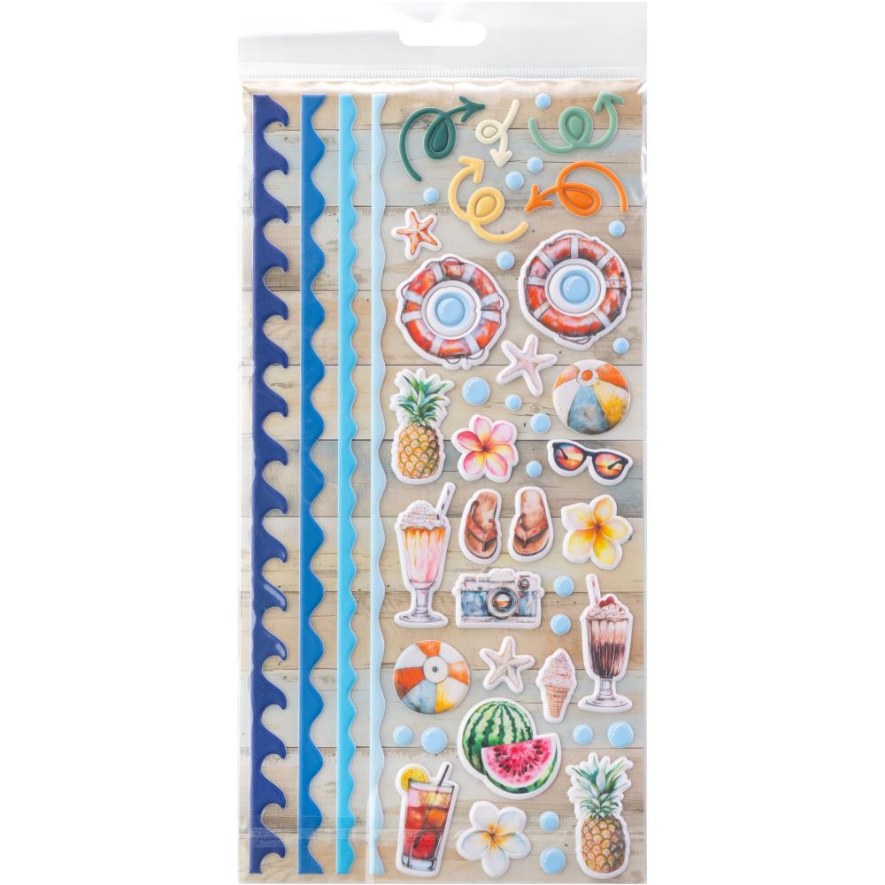 49 and Market - Beach Vibes - Puffy Stickers