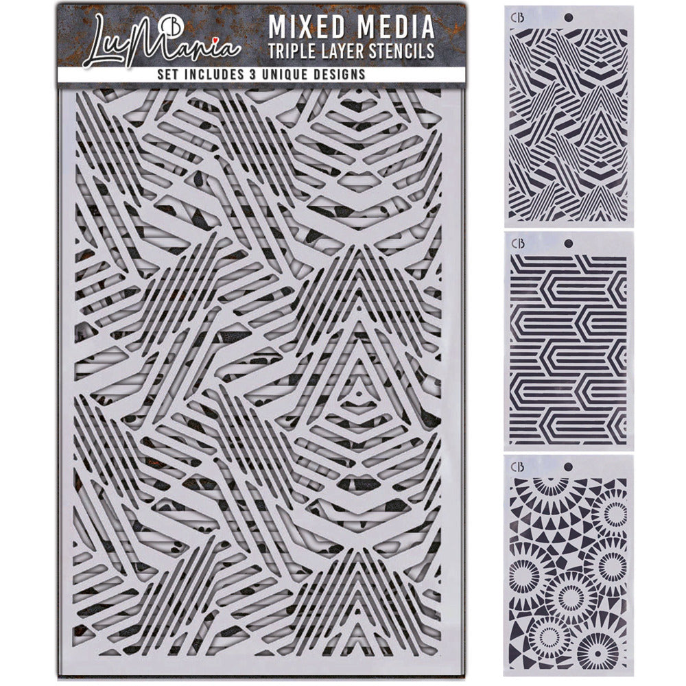 Ciao Bella - LuMania - Mixed Media Triple Layer Stencils - Set#3