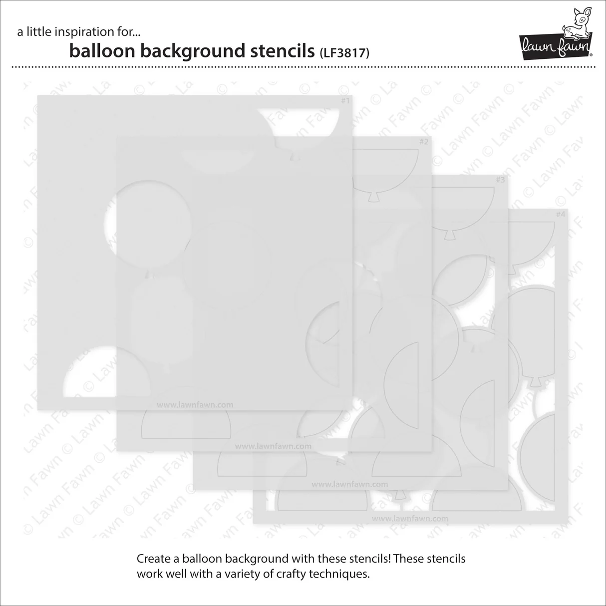 Lawn Fawn - Balloon Background Stencils