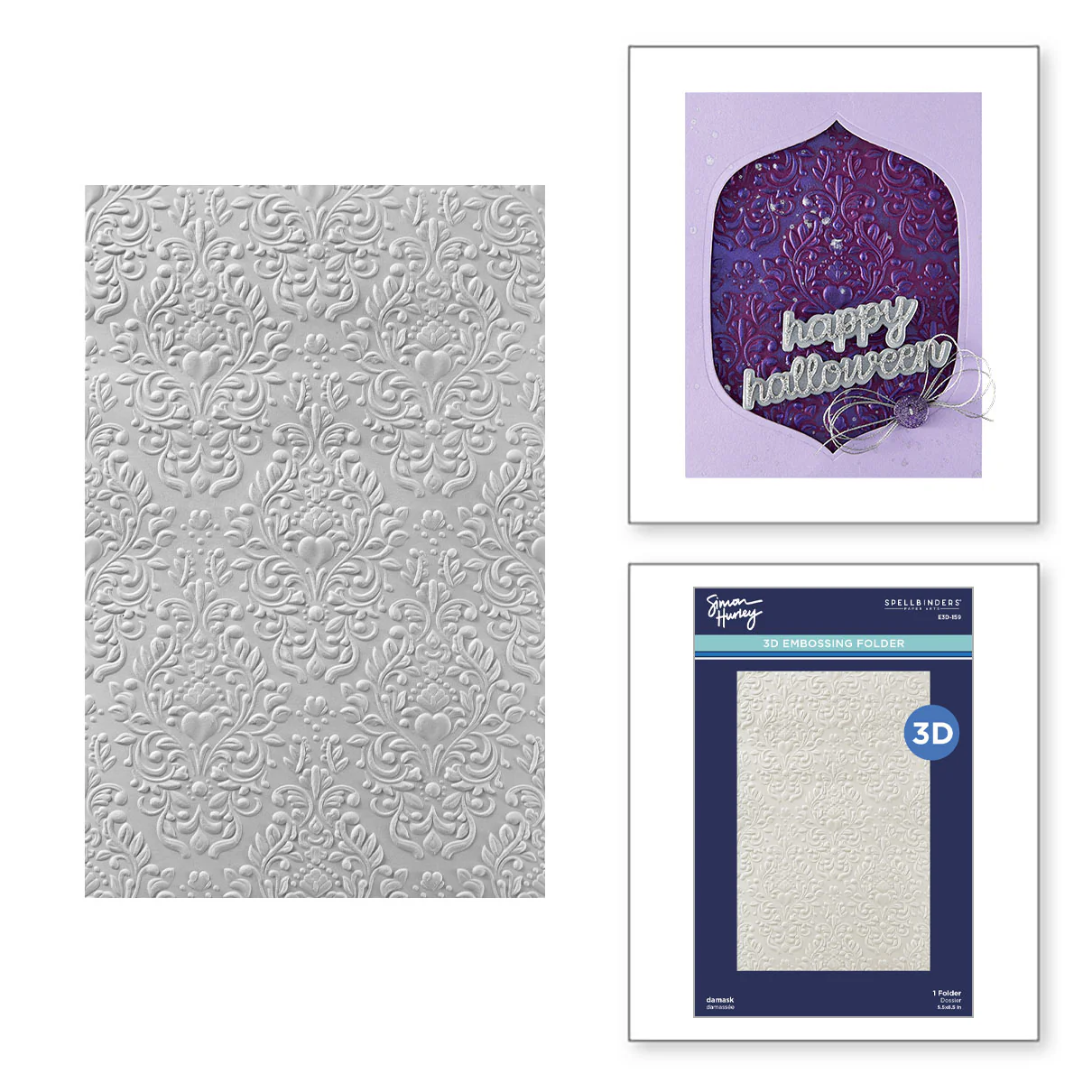 Spellbinders - 3D Embossing Folder - Damask