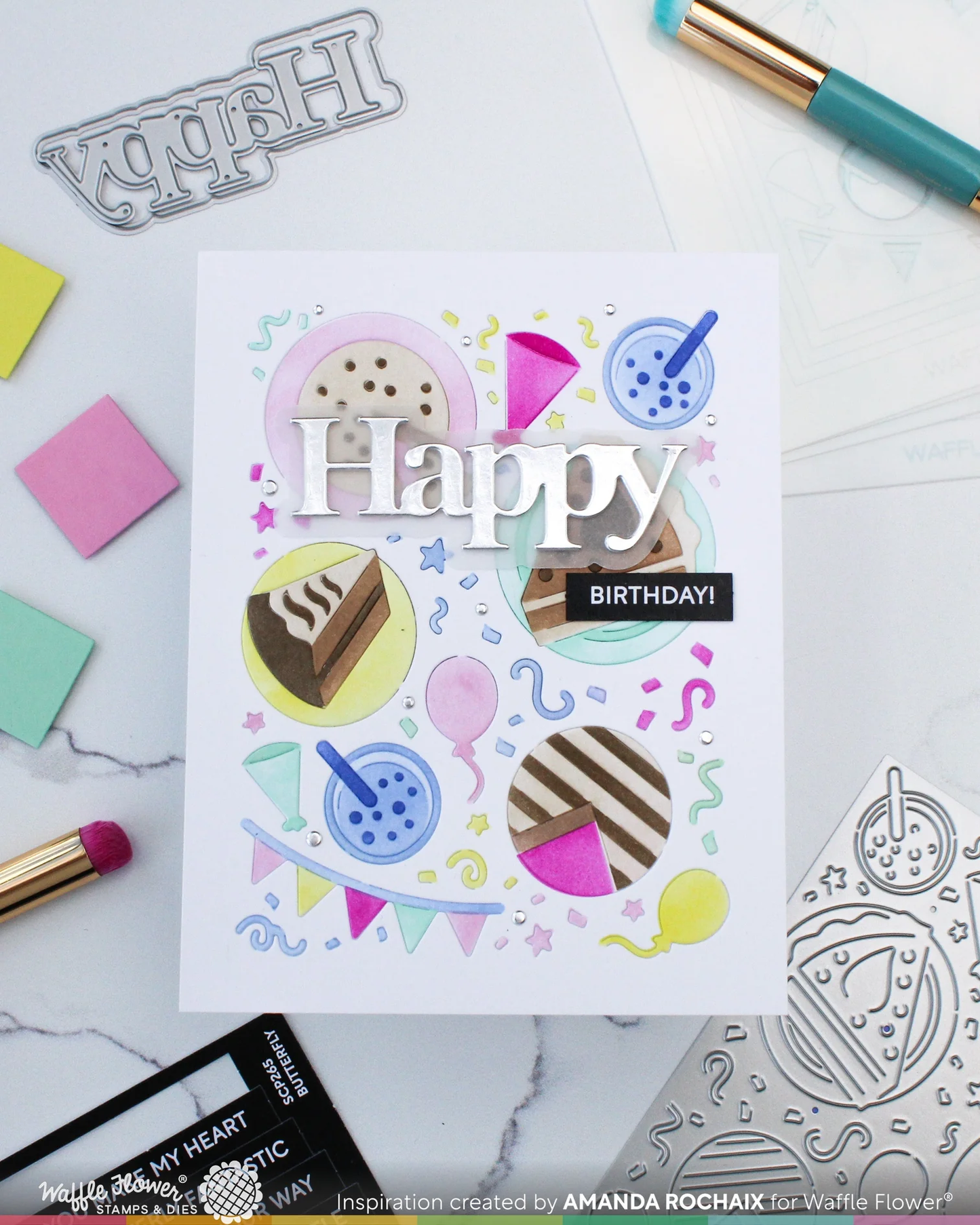 Waffle Flower - Cake Time Stencil Set