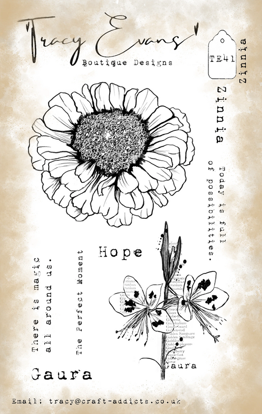 Tracy Evans - Zinnia Stamp Set